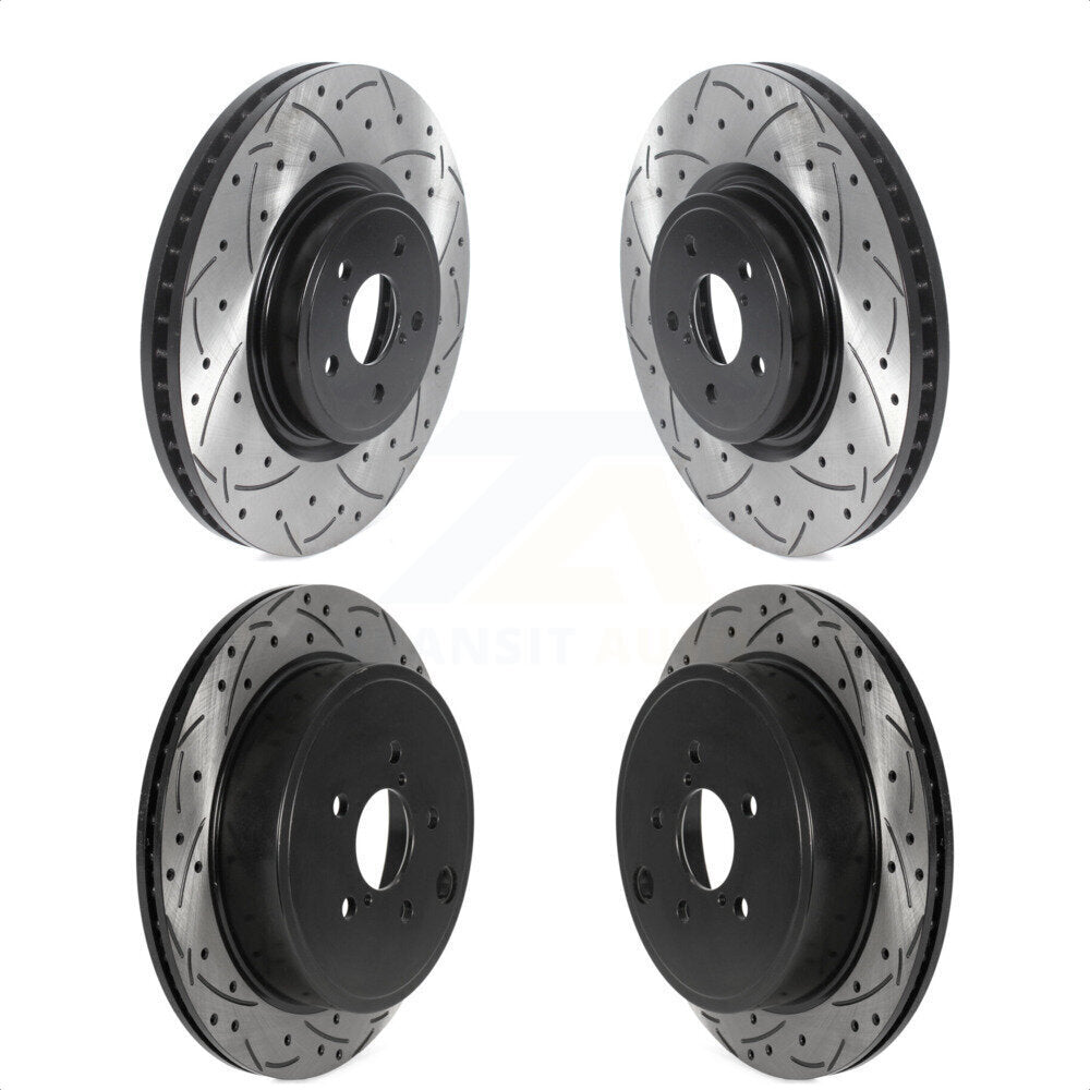 Front Rear Coated Drilled Slotted Disc Brake Rotors Kit For Subaru Outback Legacy KD-100474