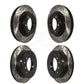 Front Rear Coated Drilled Slotted Disc Brake Rotors Kit For Toyota 4Runner Lexus GX460 KD-100324