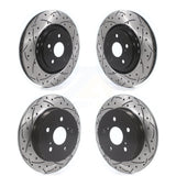 Front Rear Coated Drilled Slotted Disc Brake Rotors Kit For Toyota Camry Avalon TRD KD-100386