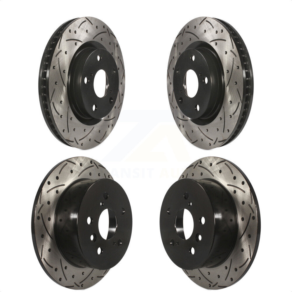 Front Rear Coated Drilled Slotted Disc Brake Rotors Kit For Toyota Camry Lexus ES350 Avalon ES300h KD-100289