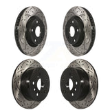 Front Rear Coated Drilled Slotted Disc Brake Rotors Kit For Toyota Camry Lexus ES350 Avalon ES300h KD-100289
