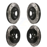 Front Rear Coated Drilled Slotted Disc Brake Rotors Kit For Toyota RAV4 KD-100288