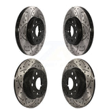 Front Rear Coated Drilled Slotted Disc Brake Rotors Kit For Volkswagen Audi Beetle A3 Golf SportWagen Quattro e-Golf Taos KD-100284