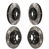 Front Rear Coated Drilled Slotted Disc Brake Rotors Kit For Volkswagen Jetta Beetle Golf SportWagen KD-100285
