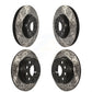 Front Rear Coated Drilled Slotted Disc Brake Rotors Kit For Volkswagen Jetta Beetle KD-100281