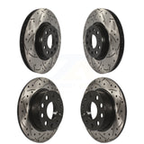 Front Rear Coated Drilled Slotted Disc Brake Rotors Kit For Volkswagen Jetta Beetle KD-100281