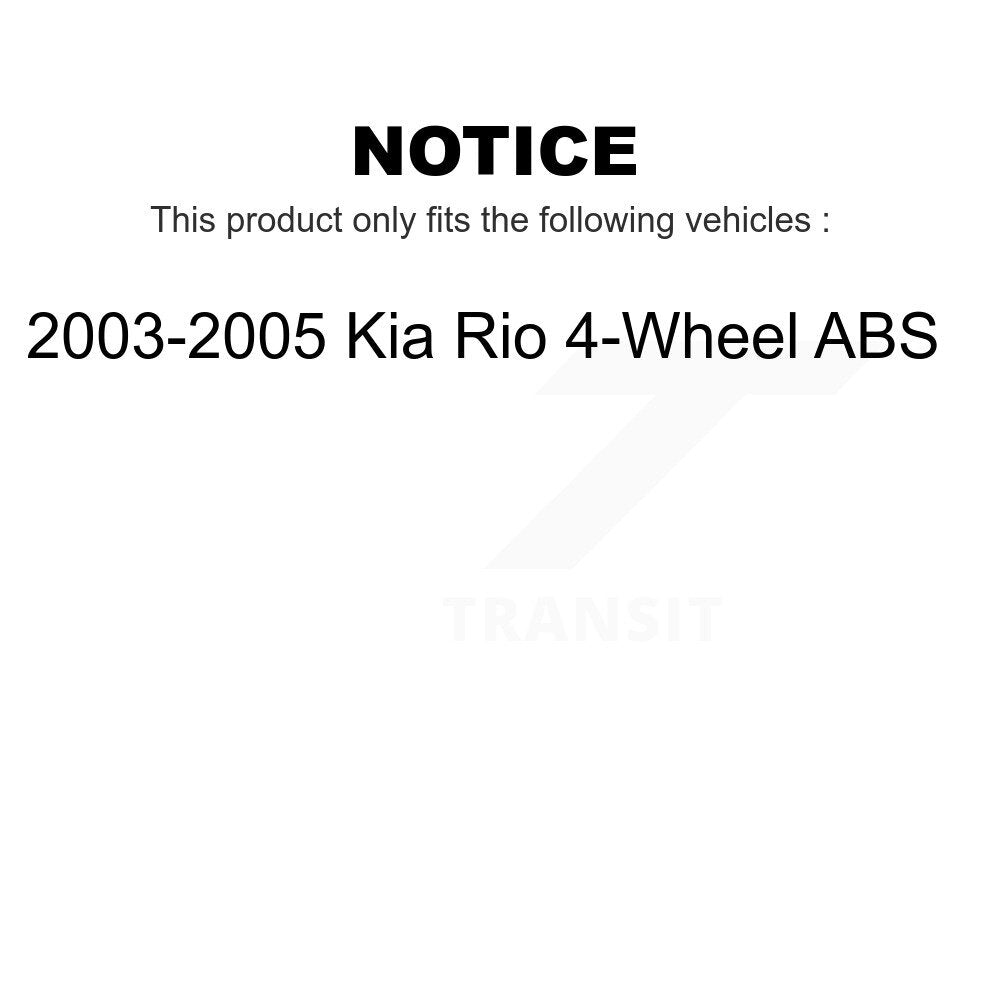 Front Rear Disc Brake Rotors Drums Kit For 2003-2005 Kia Rio 4-Wheel ABS K8-102027