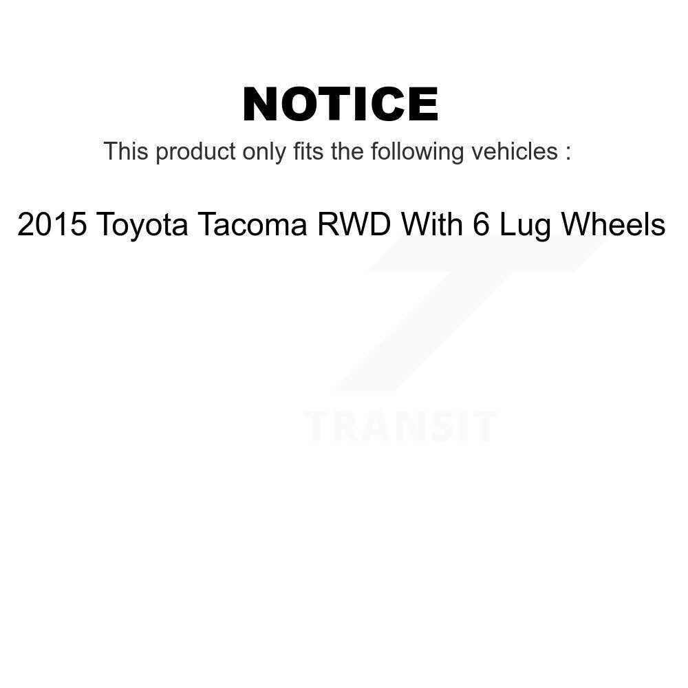 Front Rear Disc Brake Rotors Drums Kit For 2015 Toyota Tacoma RWD With 6 Lug Wheels K8-102109