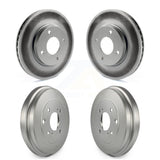 Front Rear Disc Brake Rotors Drums Kit For Nissan Sentra Versa Cube KG-101436