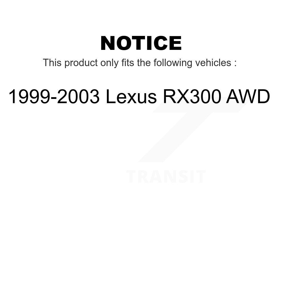 Front Rear Disc Brake Rotors Kit For 1999-2003 Lexus RX300 AWD K8-101295