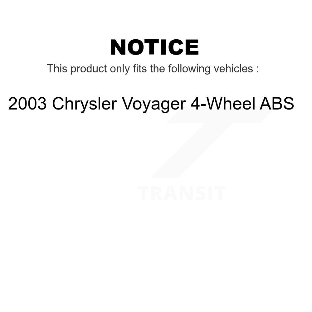 Front Rear Disc Brake Rotors Kit For 2003 Chrysler Voyager 4-Wheel ABS K8-101180