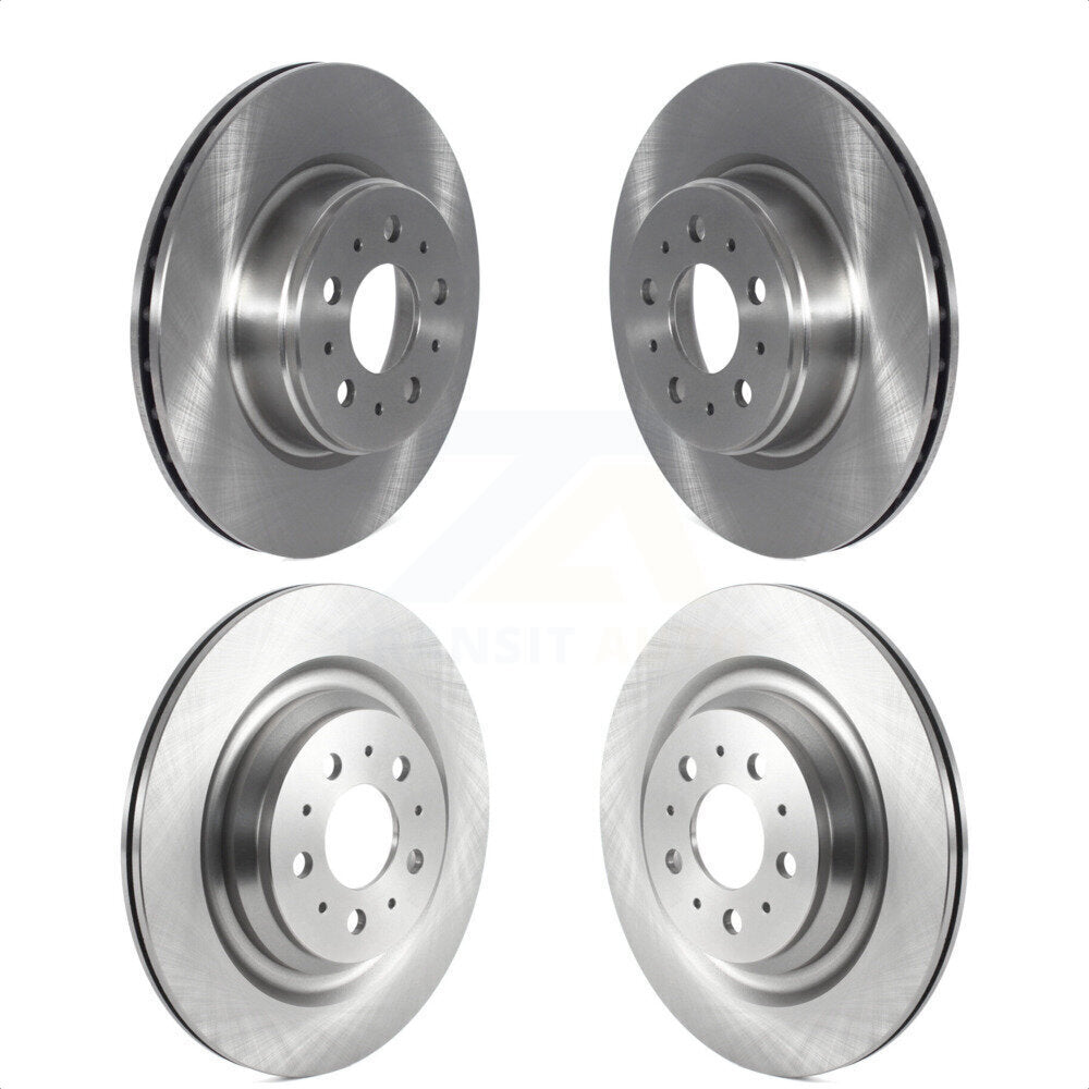 Front Rear Disc Brake Rotors Kit For 2017-2022 Tesla 3 With Gray Painted Calipers K8-102459