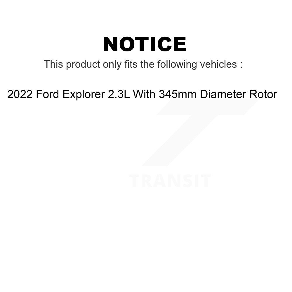 Front Rear Disc Brake Rotors Kit For 2022 Ford Explorer 2.3L With 345mm Diameter Rotor K8-102411