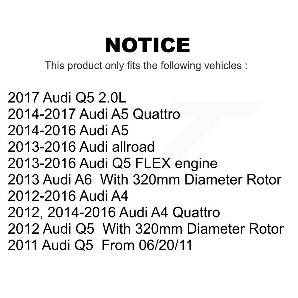 Front Rear Disc Brake Rotors Kit For Audi Q5 A4 A5 Quattro allroad A6 K8-101596