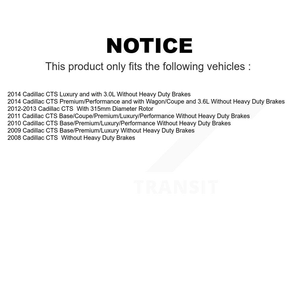 Front Rear Disc Brake Rotors Kit For Cadillac CTS K8-101041