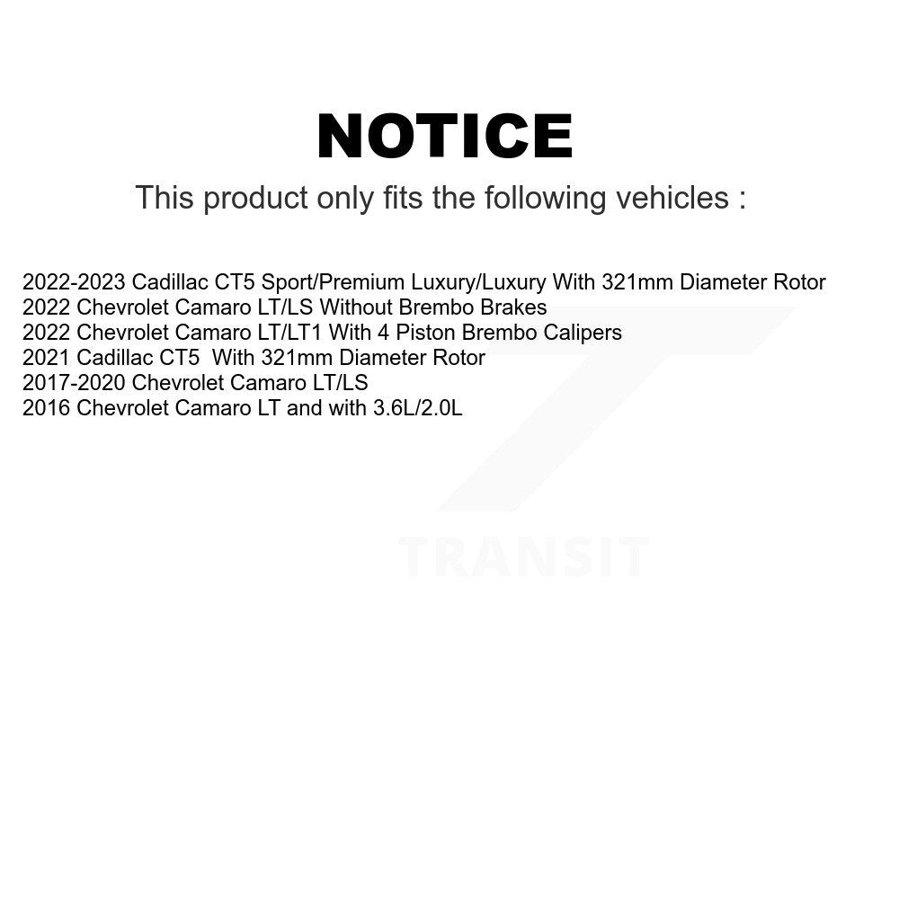 Front Rear Disc Brake Rotors Kit For Chevrolet Camaro Cadillac CT5 K8-101670