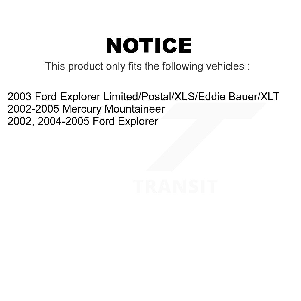 Front Rear Disc Brake Rotors Kit For Ford Explorer Mercury Mountaineer K8-101100