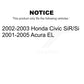 Front Rear Disc Brake Rotors Kit For Honda Civic Acura EL K8-101234