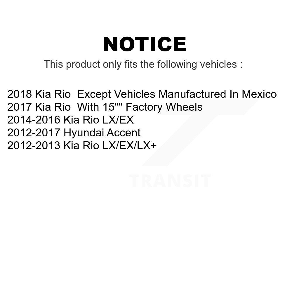 Front Rear Disc Brake Rotors Kit For Hyundai Accent Kia Rio K8-101602