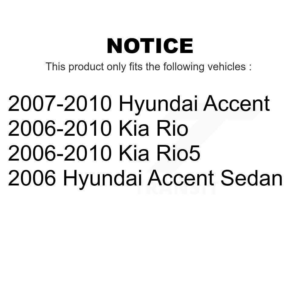 Front Rear Disc Brake Rotors Kit For Hyundai Accent Kia Rio Rio5 K8-101438