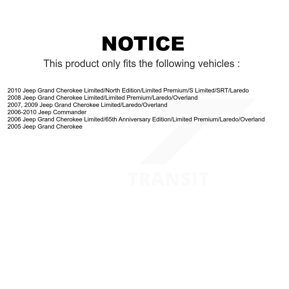 Front Rear Disc Brake Rotors Kit For Jeep Grand Cherokee Commander K8-101194