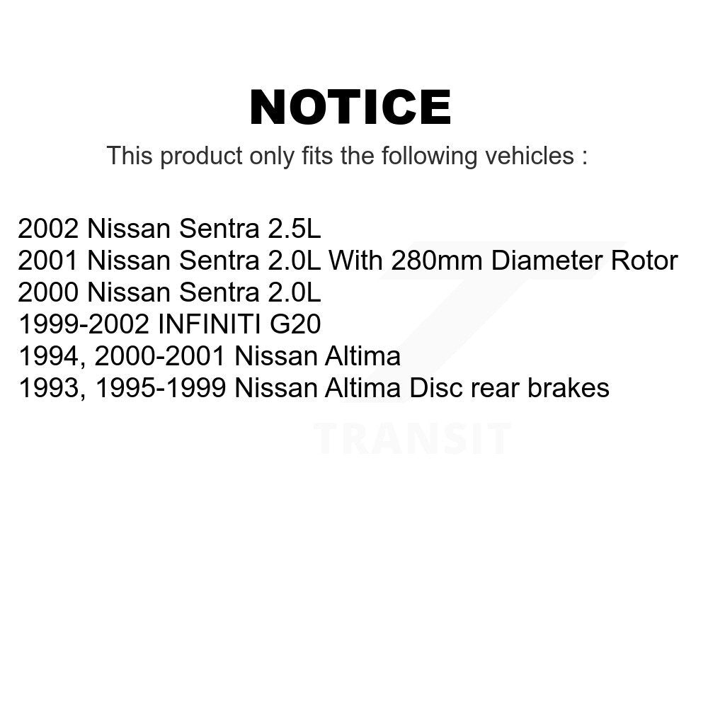 Front Rear Disc Brake Rotors Kit For Nissan Altima Sentra INFINITI G20 K8-101248