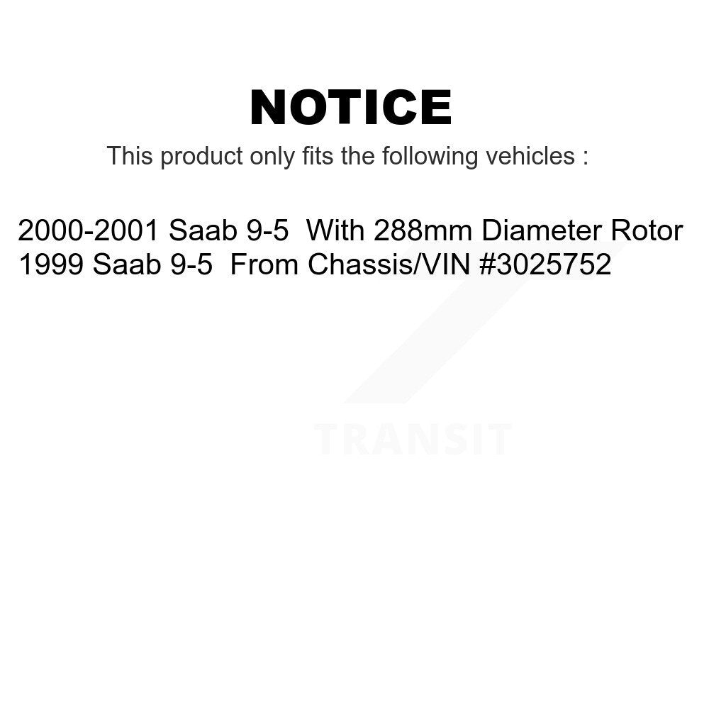 Front Rear Disc Brake Rotors Kit For Saab 9-5 K8-101274
