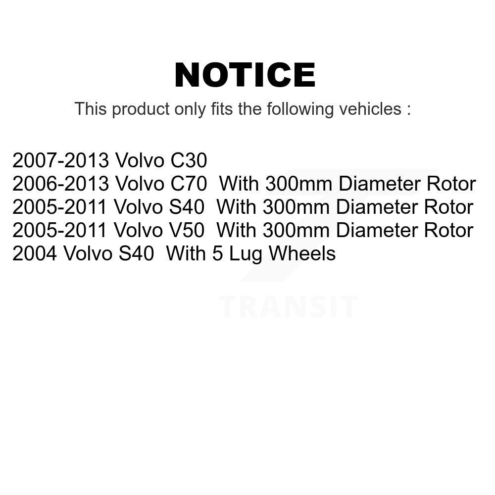 Front Rear Disc Brake Rotors Kit For Volvo S40 C70 C30 V50 K8-101507
