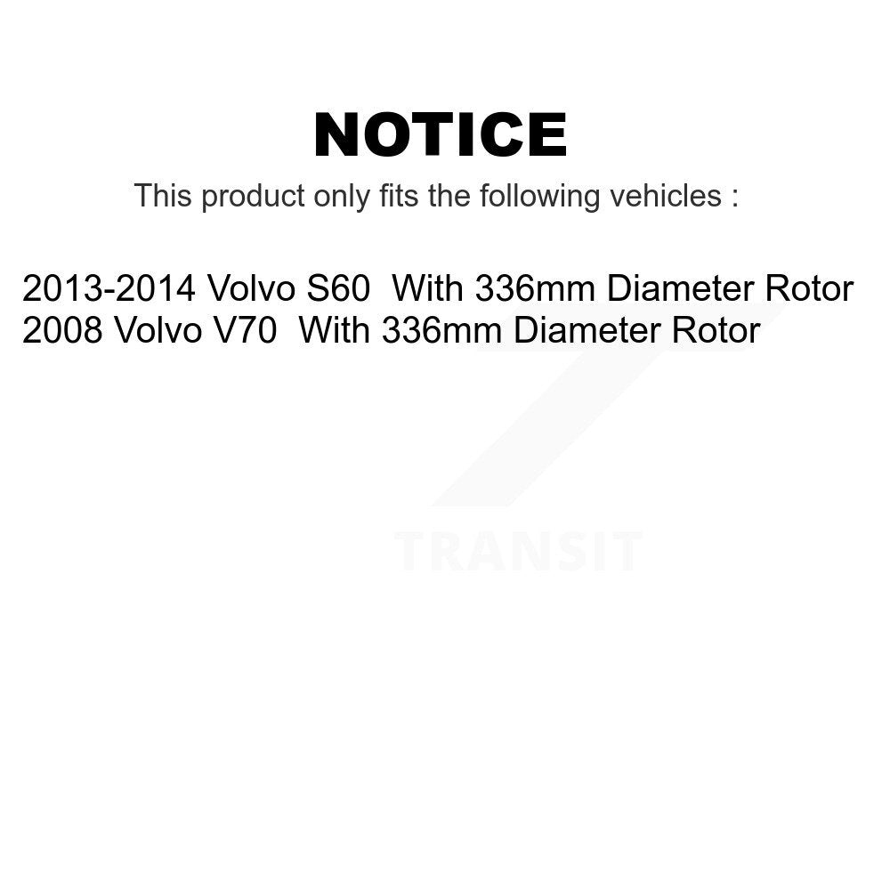 Front Rear Disc Brake Rotors Kit For Volvo S60 V70 With 336mm Diameter Rotor K8-101540