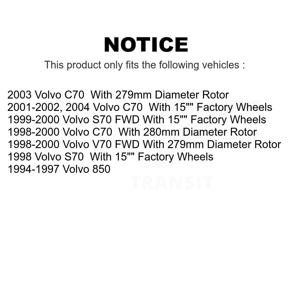 Front Rear Disc Brake Rotors Kit For Volvo S70 850 V70 C70 K8-101259
