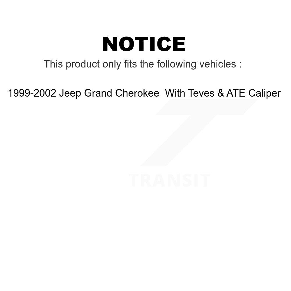 Front Rear Semi-Metallic Brake Pads Kit For 1999-2002 Jeep Grand Cherokee With Teves & ATE Caliper KSM-100336