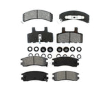 Front Rear Semi-Metallic Brake Pads Kit For 1999 Cadillac DeVille Drum rear brakes KSM-100235