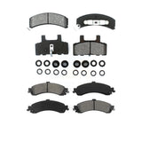 Front Rear Semi-Metallic Brake Pads Kit For 2000 GMC Yukon Drum rear brakes With Dual Piston Caliper KSM-100237