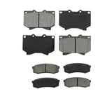 Front Rear Semi-Metallic Brake Pads Kit For 2001-2003 Toyota Sequoia 4.7" Plate Length KSM-100342
