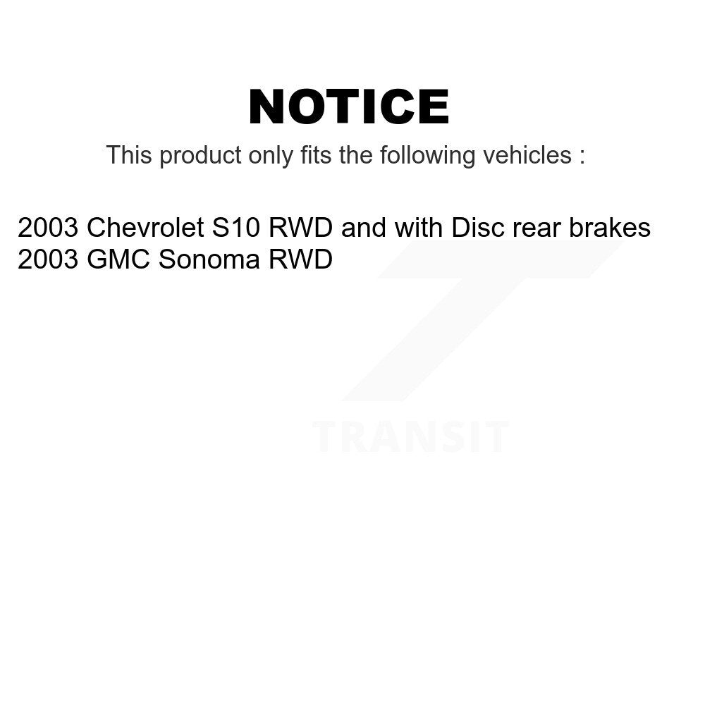 Front Rear Semi-Metallic Brake Pads Kit For 2003-2003 Chevrolet S10 GMC Sonoma KSM-100449