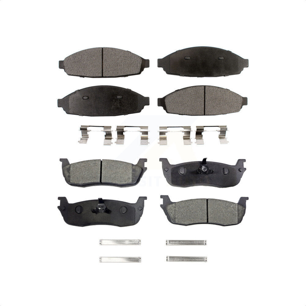 Front Rear Semi-Metallic Brake Pads Kit For 2003-2010 Lincoln Town Car Limousine KPF-100437