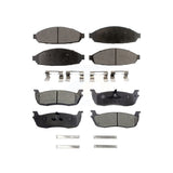 Front Rear Semi-Metallic Brake Pads Kit For 2003-2010 Lincoln Town Car Limousine KPF-100437