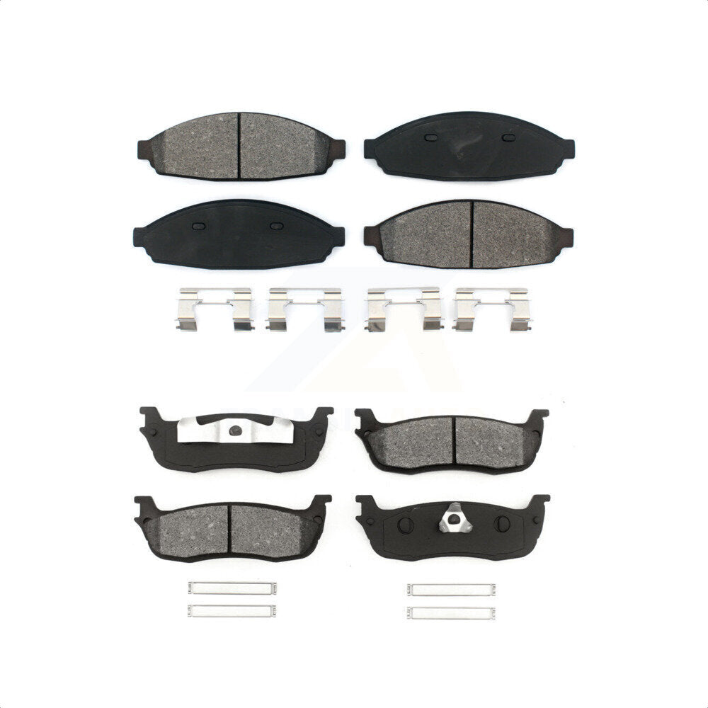 Front Rear Semi-Metallic Brake Pads Kit For 2003-2010 Lincoln Town Car Limousine KSM-100426