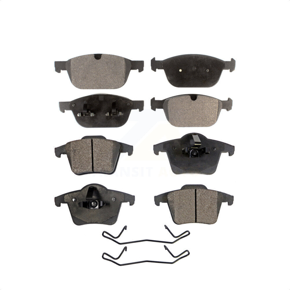 Front Rear Semi-Metallic Brake Pads Kit For 2003-2014 Volvo XC90 With 328mm Diameter Rotor KPF-100171