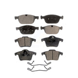 Front Rear Semi-Metallic Brake Pads Kit For 2003-2014 Volvo XC90 With 328mm Diameter Rotor KPF-100171
