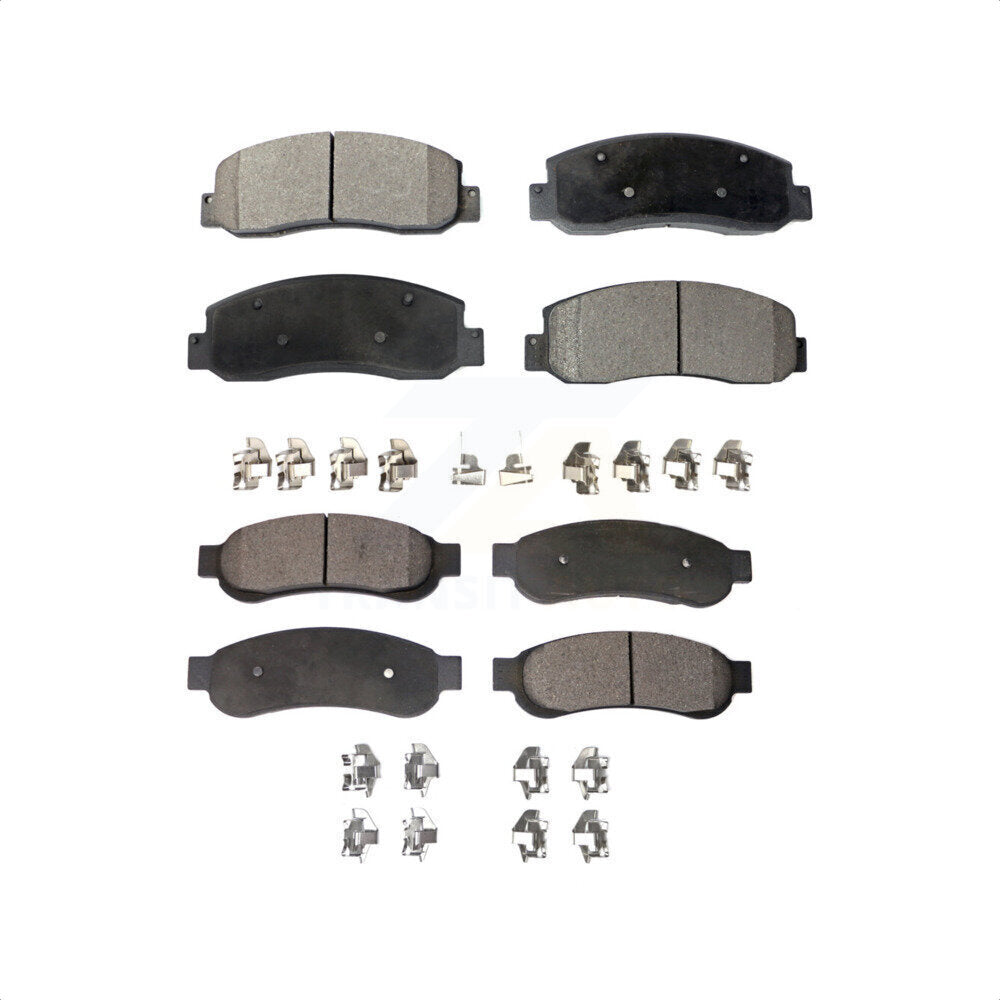 Front Rear Semi-Metallic Brake Pads Kit For 2005-2007 Ford F-350 Super Duty With Dual Wheels KPF-100034