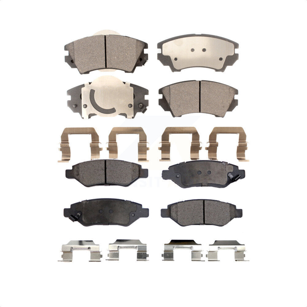 Front Rear Semi-Metallic Brake Pads Kit For 2010-2015 Chevrolet Camaro LT LS KPF-100159