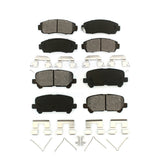 Front Rear Semi-Metallic Brake Pads Kit For 2011-2017 Honda Odyssey KSM-100183
