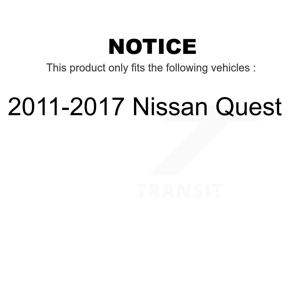 Front Rear Semi-Metallic Brake Pads Kit For 2011-2017 Nissan Quest KPF-100554