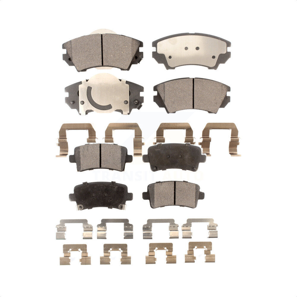 Front Rear Semi-Metallic Brake Pads Kit For 2011 Saab 9-5 With 321mm Diameter Rotor KPF-100160