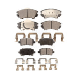 Front Rear Semi-Metallic Brake Pads Kit For 2011 Saab 9-5 With 321mm Diameter Rotor KPF-100160