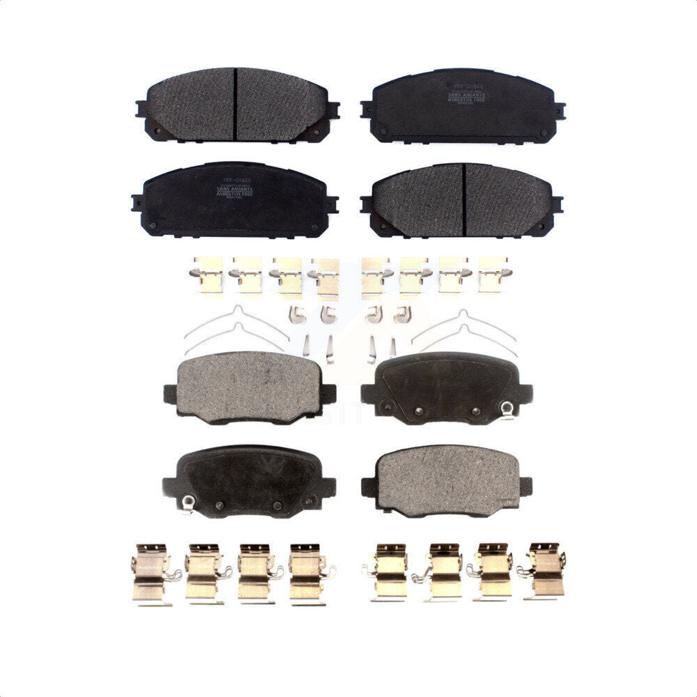 Front Rear Semi-Metallic Brake Pads Kit For 2014-2022 Jeep Cherokee With Dual Piston Caliper KPF-100534