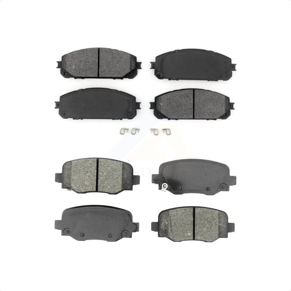 Front Rear Semi-Metallic Brake Pads Kit For 2014-2022 Jeep Cherokee With Dual Piston Caliper KSM-100485