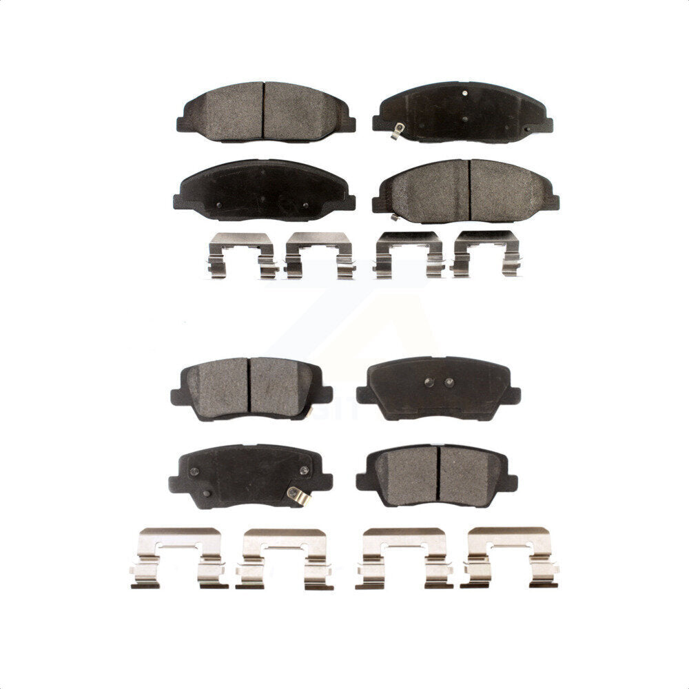 Front Rear Semi-Metallic Brake Pads Kit For 2014 Cadillac CTS Luxury with Sedan 3.6L Without Heavy Duty Brakes KPF-100600