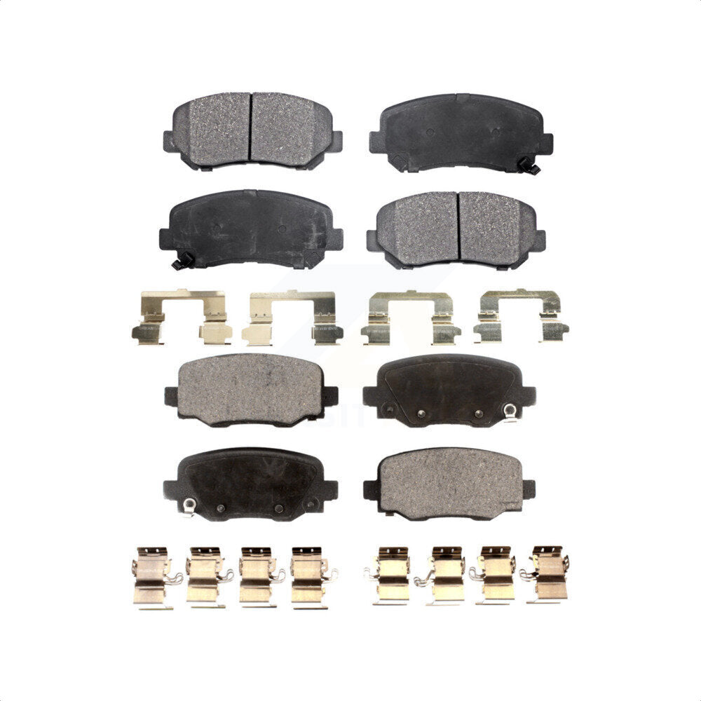 Front Rear Semi-Metallic Brake Pads Kit For 2015-2017 Chrysler 200 With 305mm Diameter Rotor KPF-100242